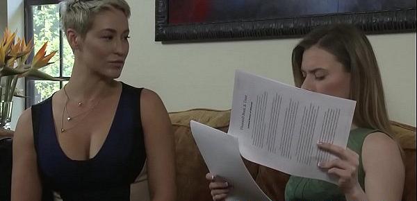 Busty lesbian milf gets pussy eaten out